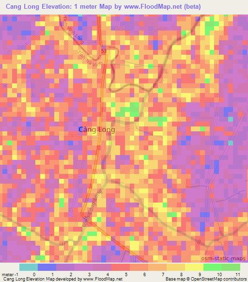 Cang Long,Vietnam Elevation Map