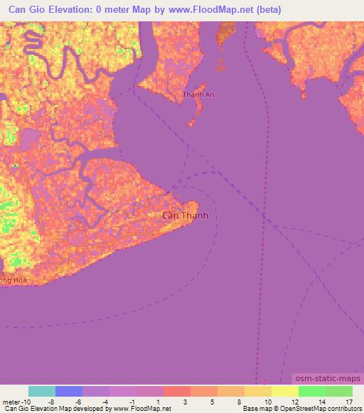 Can Gio,Vietnam Elevation Map