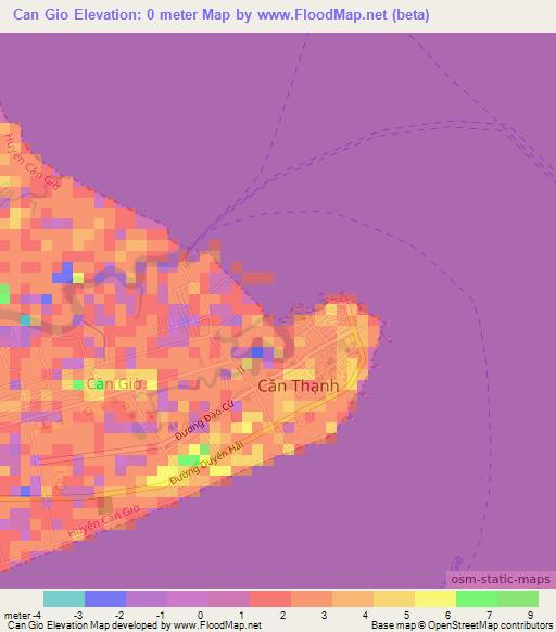 Can Gio,Vietnam Elevation Map