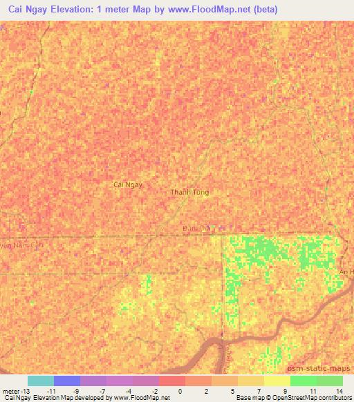 Cai Ngay,Vietnam Elevation Map