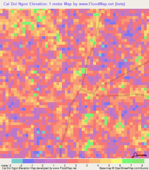 Cai Doi Ngon,Vietnam Elevation Map