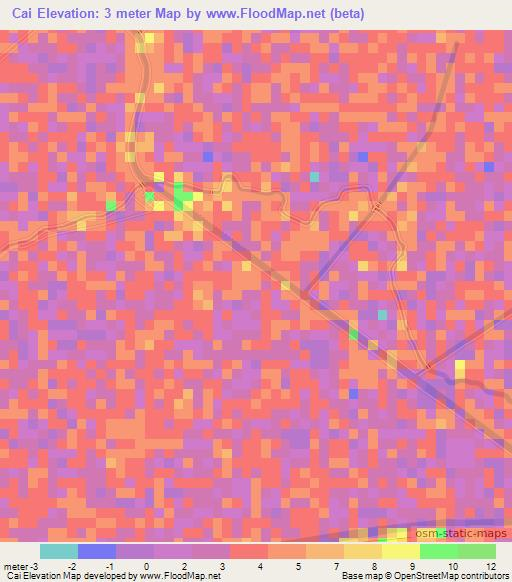 Cai,Vietnam Elevation Map