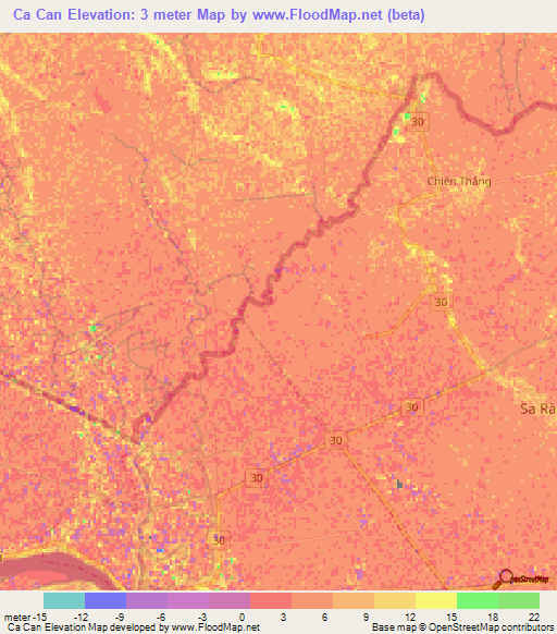 Ca Can,Vietnam Elevation Map