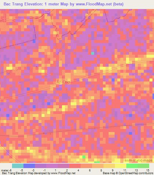 Bac Trang,Vietnam Elevation Map