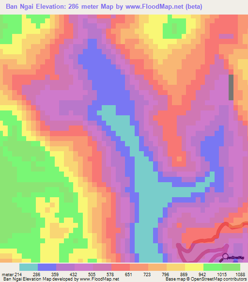 Ban Ngai,Vietnam Elevation Map