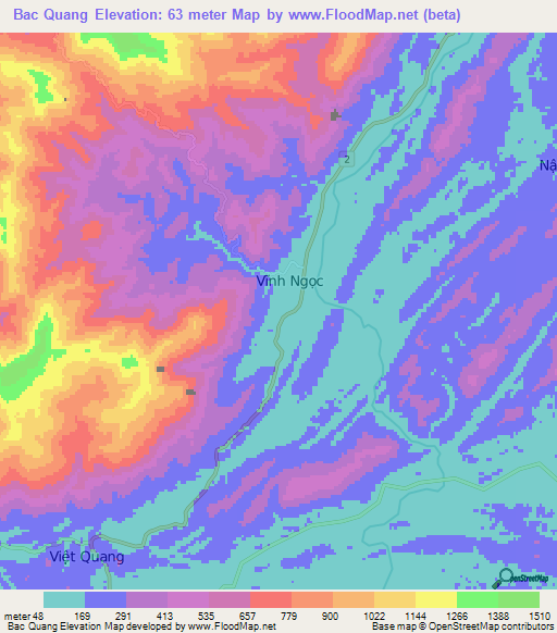 Bac Quang,Vietnam Elevation Map