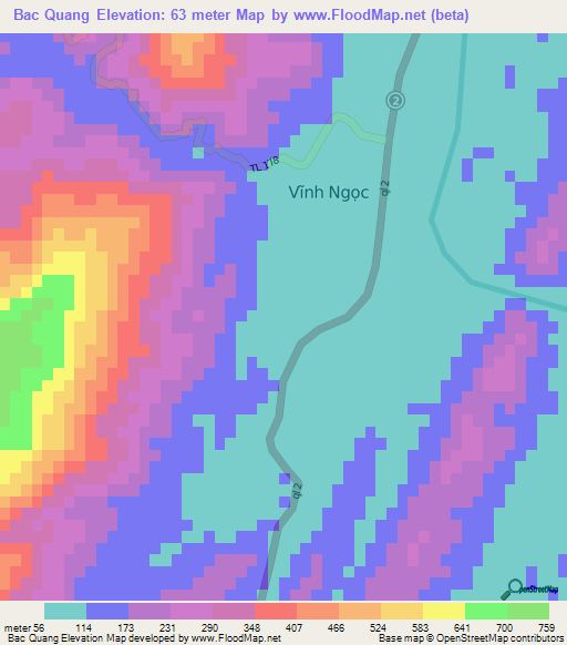 Bac Quang,Vietnam Elevation Map