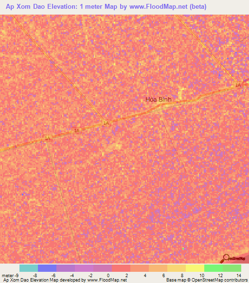 Ap Xom Dao,Vietnam Elevation Map