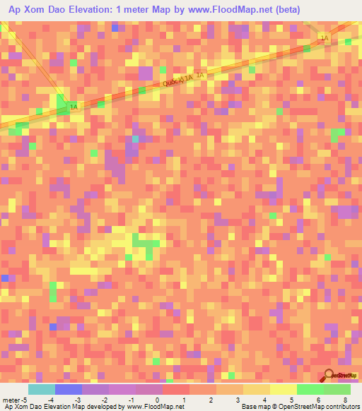 Ap Xom Dao,Vietnam Elevation Map