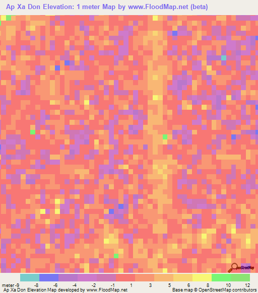 Ap Xa Don,Vietnam Elevation Map