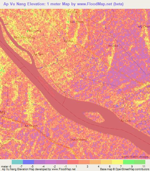 Ap Vu Nang,Vietnam Elevation Map