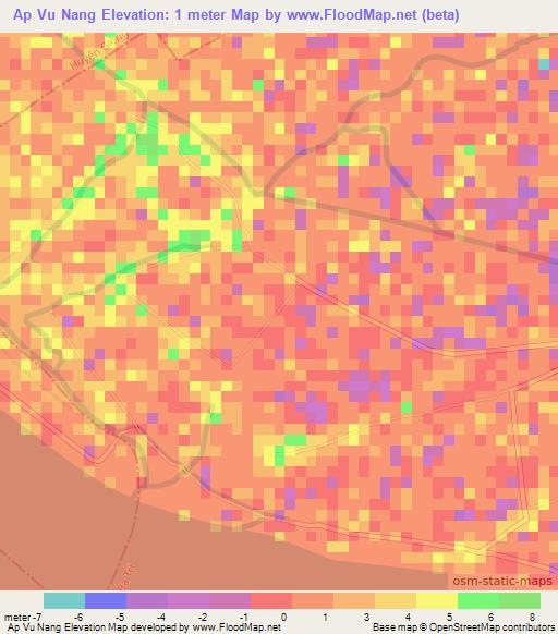 Ap Vu Nang,Vietnam Elevation Map