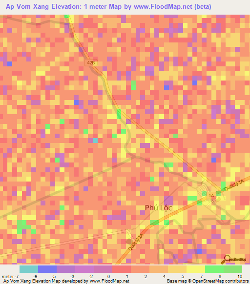 Ap Vom Xang,Vietnam Elevation Map