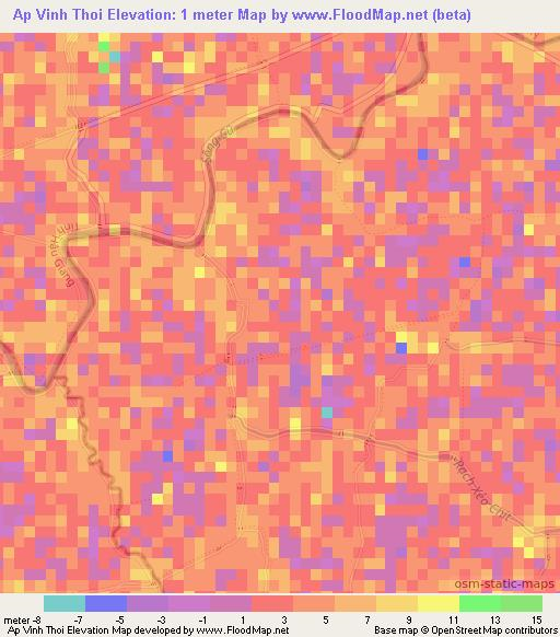 Ap Vinh Thoi,Vietnam Elevation Map