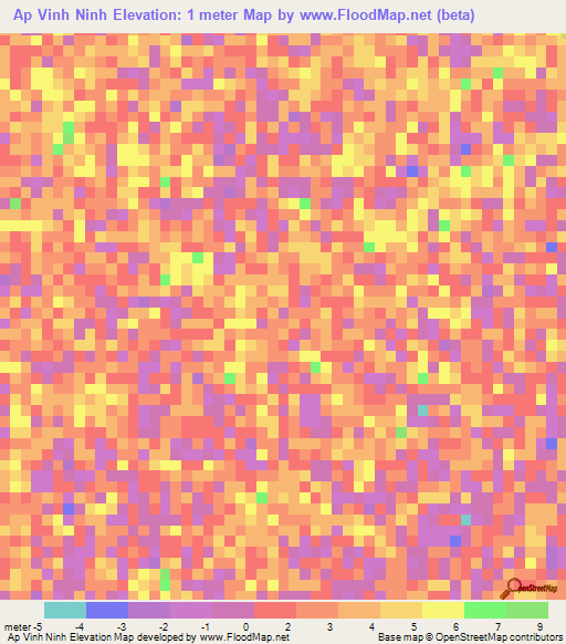 Ap Vinh Ninh,Vietnam Elevation Map