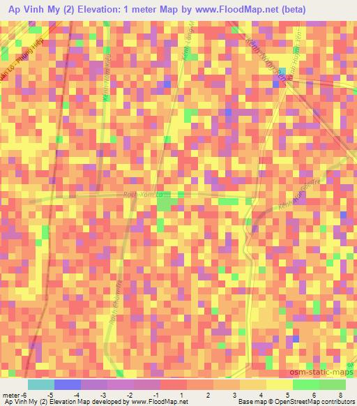 Ap Vinh My (2),Vietnam Elevation Map