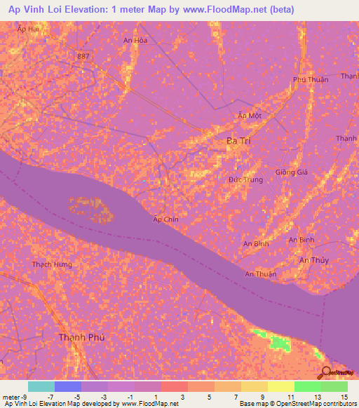 Ap Vinh Loi,Vietnam Elevation Map