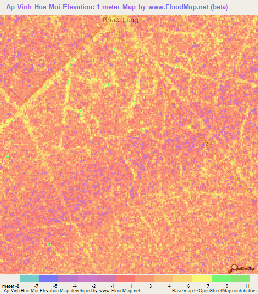 Ap Vinh Hue Moi,Vietnam Elevation Map