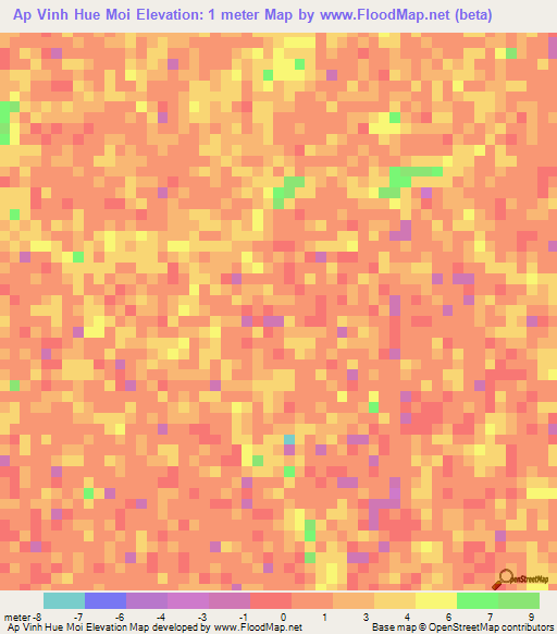 Ap Vinh Hue Moi,Vietnam Elevation Map