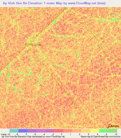 Ap Vinh Hue Ba,Vietnam Elevation Map