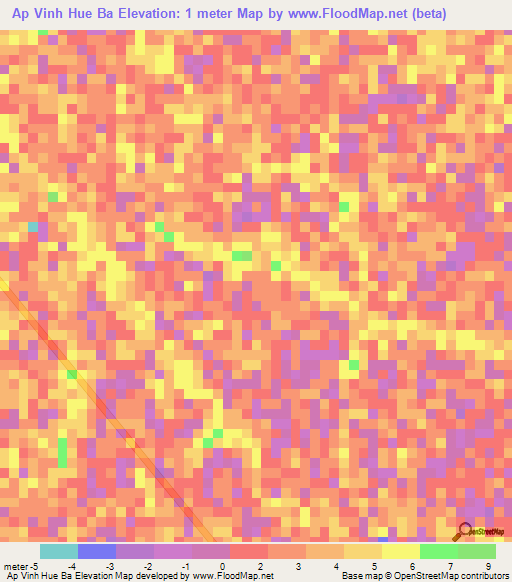 Ap Vinh Hue Ba,Vietnam Elevation Map