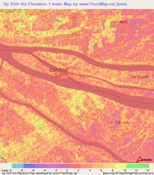 Ap Vinh Hoi,Vietnam Elevation Map