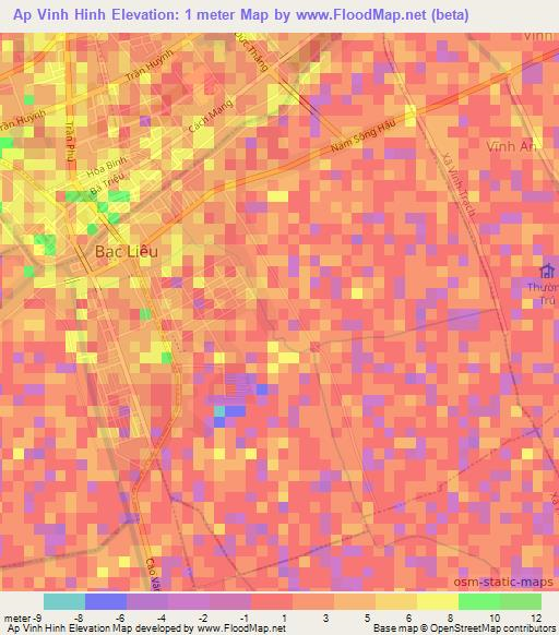 Ap Vinh Hinh,Vietnam Elevation Map