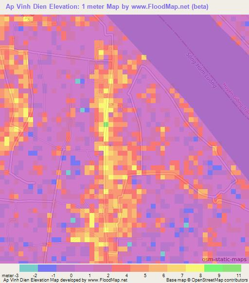 Ap Vinh Dien,Vietnam Elevation Map