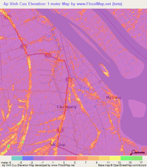 Ap Vinh Cuu,Vietnam Elevation Map