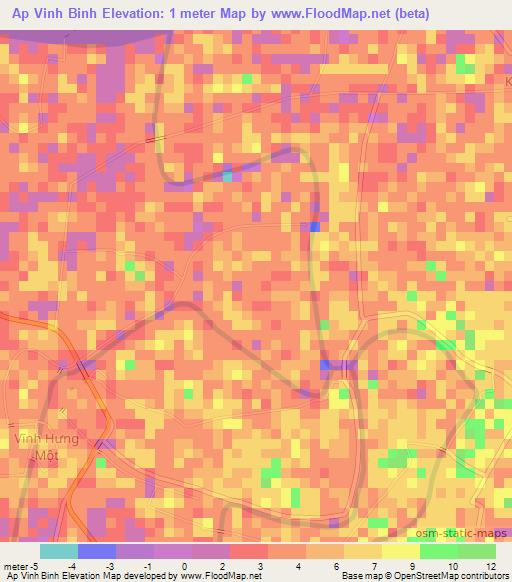 Ap Vinh Binh,Vietnam Elevation Map