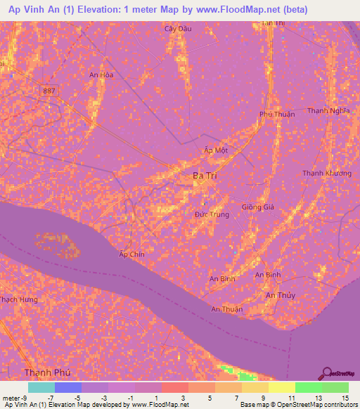 Ap Vinh An (1),Vietnam Elevation Map