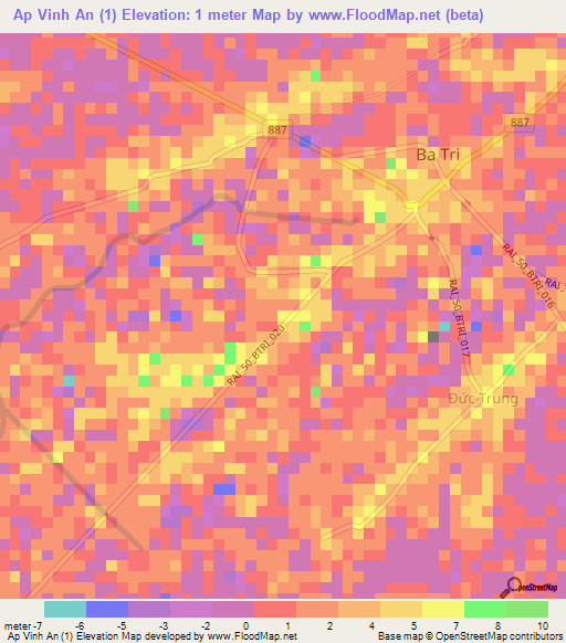 Ap Vinh An (1),Vietnam Elevation Map