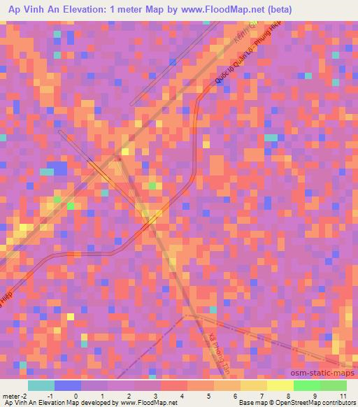 Ap Vinh An,Vietnam Elevation Map