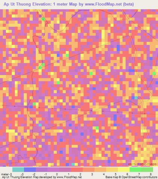 Ap Ut Thuong,Vietnam Elevation Map
