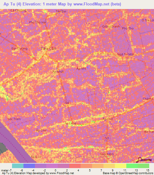 Ap Tu (4),Vietnam Elevation Map