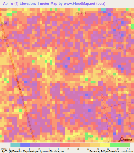 Ap Tu (4),Vietnam Elevation Map