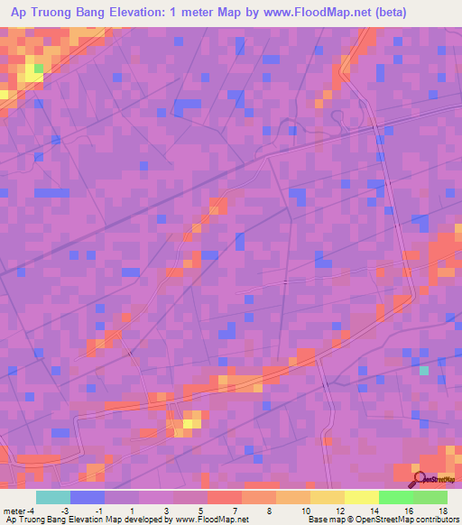 Ap Truong Bang,Vietnam Elevation Map