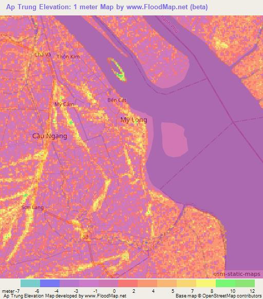 Ap Trung,Vietnam Elevation Map