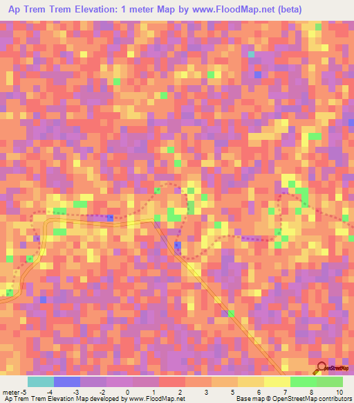 Ap Trem Trem,Vietnam Elevation Map