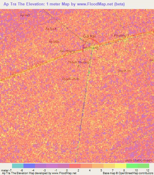 Ap Tra The,Vietnam Elevation Map