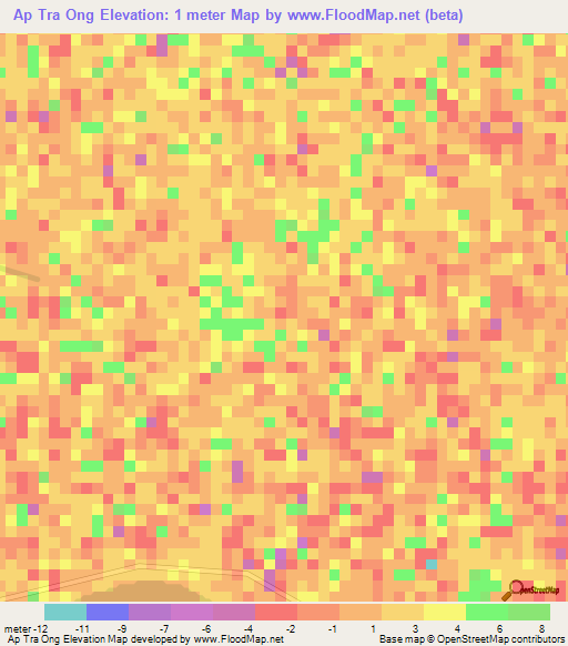 Ap Tra Ong,Vietnam Elevation Map