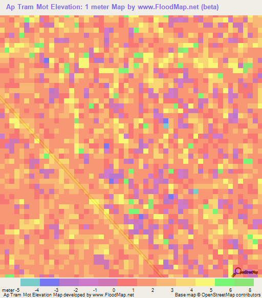 Ap Tram Mot,Vietnam Elevation Map