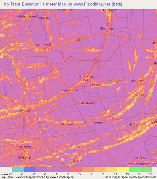 Ap Tram,Vietnam Elevation Map