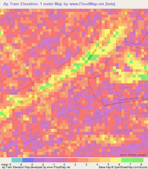 Ap Tram,Vietnam Elevation Map