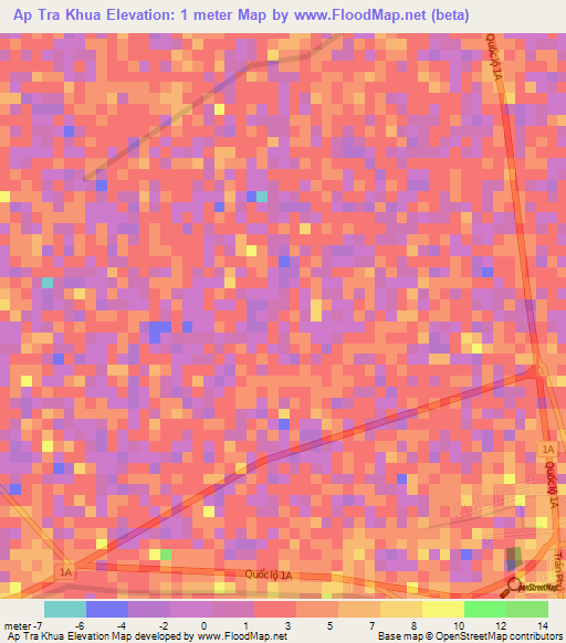 Ap Tra Khua,Vietnam Elevation Map