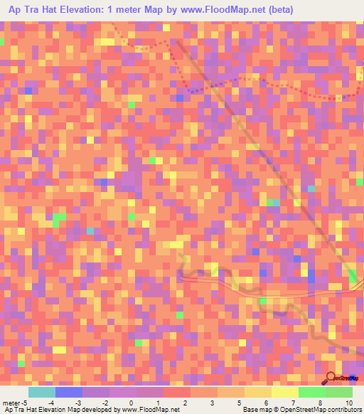 Ap Tra Hat,Vietnam Elevation Map