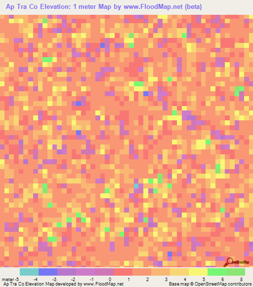 Ap Tra Co,Vietnam Elevation Map