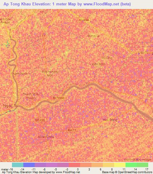 Ap Tong Khau,Vietnam Elevation Map