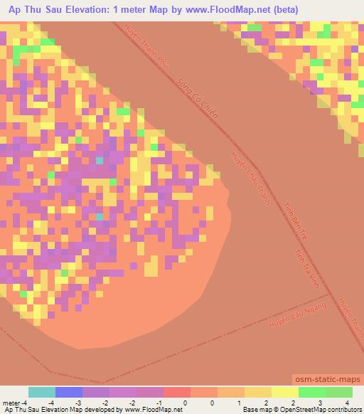 Ap Thu Sau,Vietnam Elevation Map