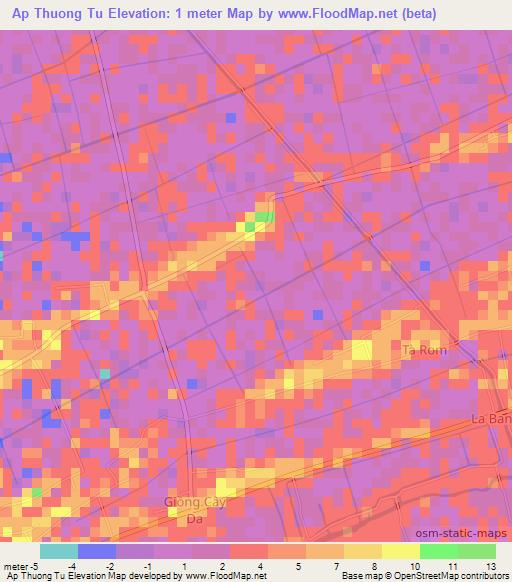 Ap Thuong Tu,Vietnam Elevation Map